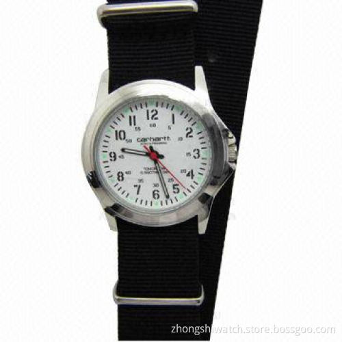 Promotional Wristwatch, Alloy Case, Nylon Strap, Japan Quartz Movement